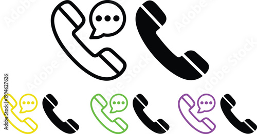 Various stylized icons representing communication and messaging methods