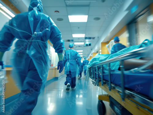 Emergency Medical Response in Hospital Hallway 