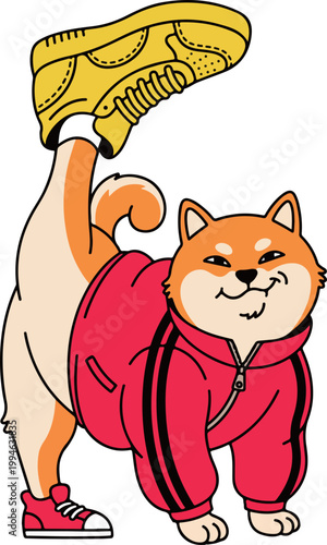 Shiba Inu with Shoes