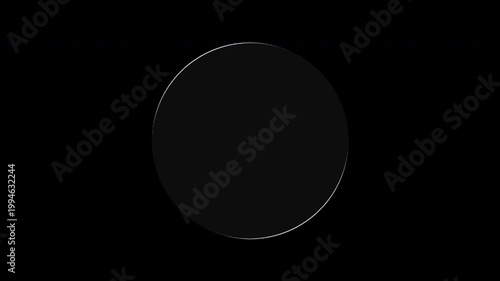 Sleek Rotating Glass Circle Icon with Elegant Transparency and Glossy Finish on Black Background