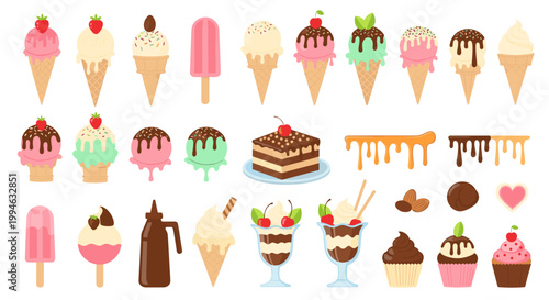 Variety of sweet dessert treats.