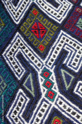 Canvas Print Hand-woven antique wool rug. Turkish rug.