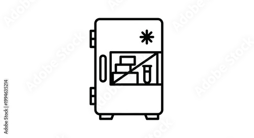 Laboratory Freezer Icon: Scientific Storage, Cold Chain, Vaccine, Sample Preservation