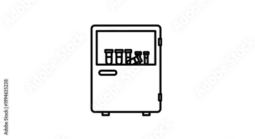 Laboratory Refrigerator with Samples in Vials - Scientific Research Equipment Icon
