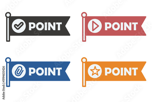 イラスト素材：ポイント,重要,チェック,注目,注意,数字