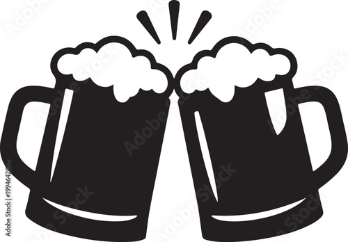 Cheers icon with clinking glasses symbolizing celebration party toast and social gathering