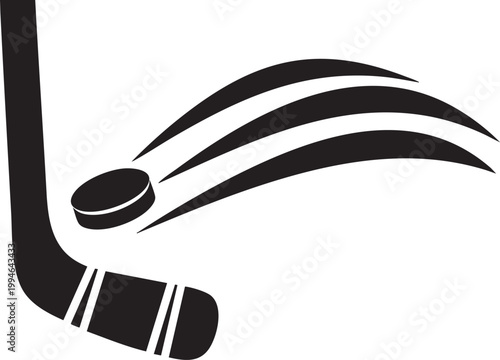 Hockey stick hitting a puck