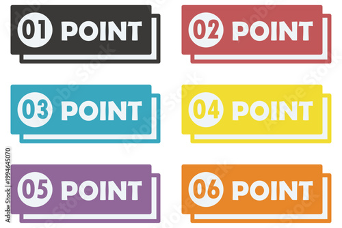 イラスト素材：ポイント,重要,チェック,注目,注意,数字	
