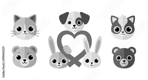 A charming vector illustration of a bear's face, conveying a sense of playfulness and warmth. Ideal for children's products, branding, or adding a tou