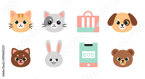 A cheerful cartoon dog head exudes friendliness and warmth, ideal for children's content, branding, or illustrating positive, playful concepts.