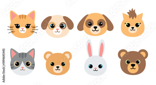 A charming illustration of a playful gray tabby cat's face, radiating innocence and joy. Perfect for children's content or adorable branding.