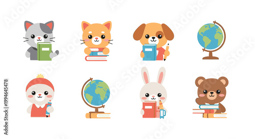 Tableau sur toile A charming, playful mascot illustration evokes a sense of joy and wonder