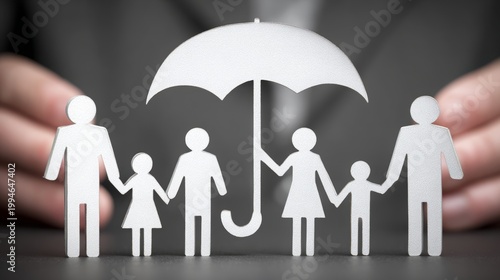 Family insurance protection financial support coverage security risk management safety planning future stability concept for secure household life and long term financial assurance