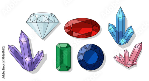 Colorful precious gemstones and crystals 1.