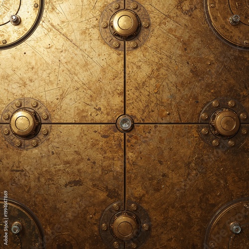Golden Metal Panels Luxury Seamless Texture Background