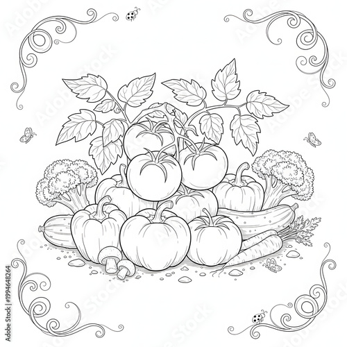 Colorful illustration of various fresh vegetables and fruits for healthy eating and nutrition guidance transparent background
