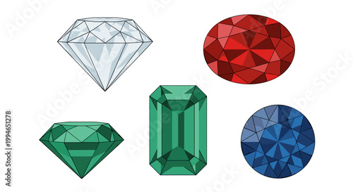 Precious gemstones in various colors.