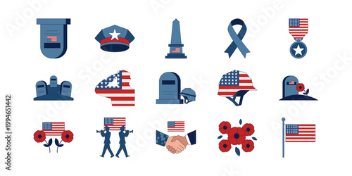 Memorial Day Icons Set