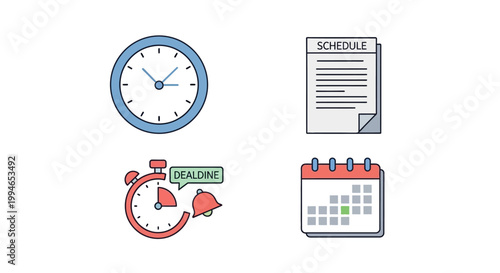 Icons of Time Management Tools.