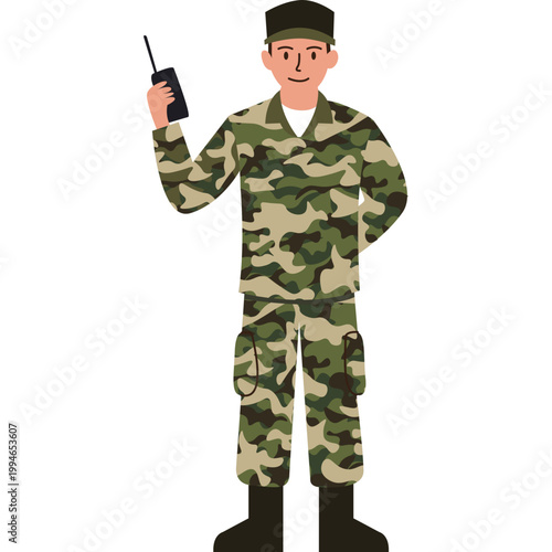 Soldier in Camouflage Uniform