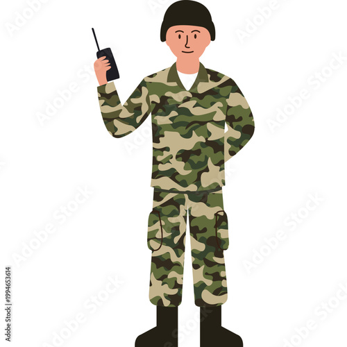 Soldier in Camouflage Uniform