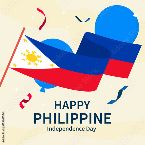 philippine independence day illustration in flat design style