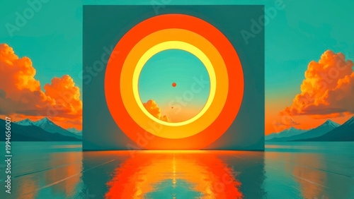 Surreal Archway With Sunset