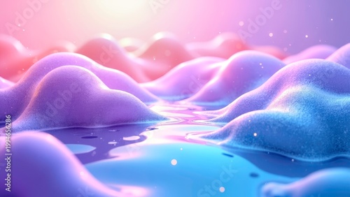 Abstract purple landscape with soft glowing light