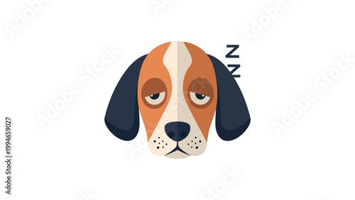 A sleeping dog's face with zzz marks