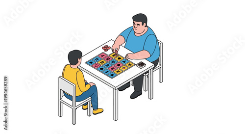 Two individuals playing a board game together at a table.