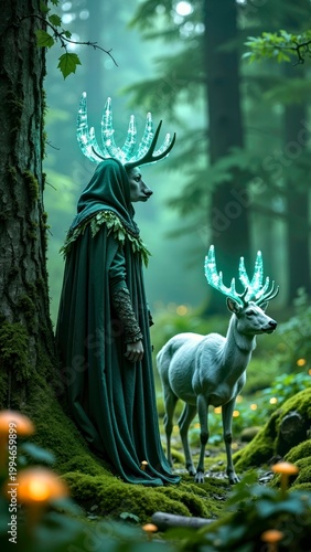 Enchanted Forest Guardian and Deer