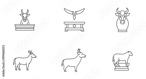 Ancient Ritualistic Symbols: Bull and Ram Icons, Altars, and Offerings