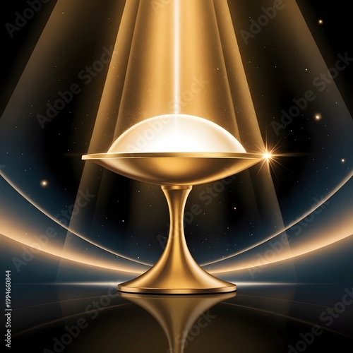 Elegant International Day of Light Poster with Golden Glow and Celestial Stars