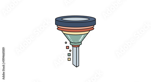 Multilayered Laboratory Funnel with Particles.