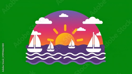 Sailboats at Sunset.