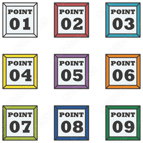 イラスト素材：ポイント,重要,チェック,注目,注意,数字	