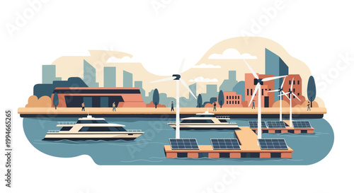 Container cargo ships in harbor water.