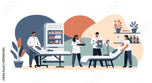 Medical professionals in a clinic setting.