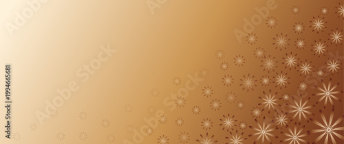 Abstract gold gradient with stylized brown flowers, perfect for luxury banners, background or elegant card.