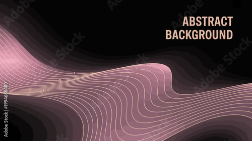 A sleek modern abstract background features flowing parallel lines in a soft pink hue against a dark gradient backdrop high quality professional detailed elegant stylish clean