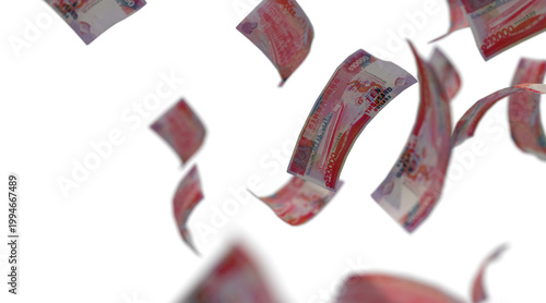 Singaporean currency with a face value of $10,000, 3D Rendering