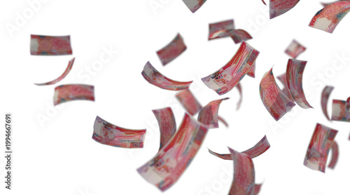 Singaporean currency with a face value of $10,000, 3D Rendering
