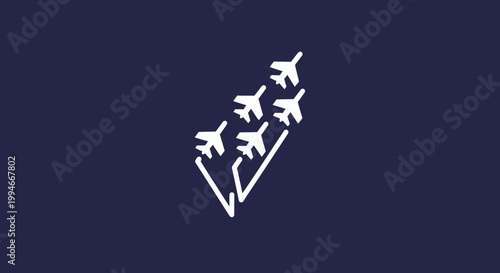 White airplanes flying in formation.