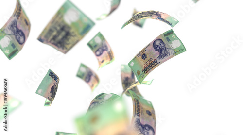 Vietnamese currency with a denomination of 500,000 VND, 3D Rendering