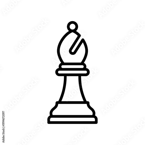 Bishop piece icon. Strategic chess element for business competition outline vector illustration.