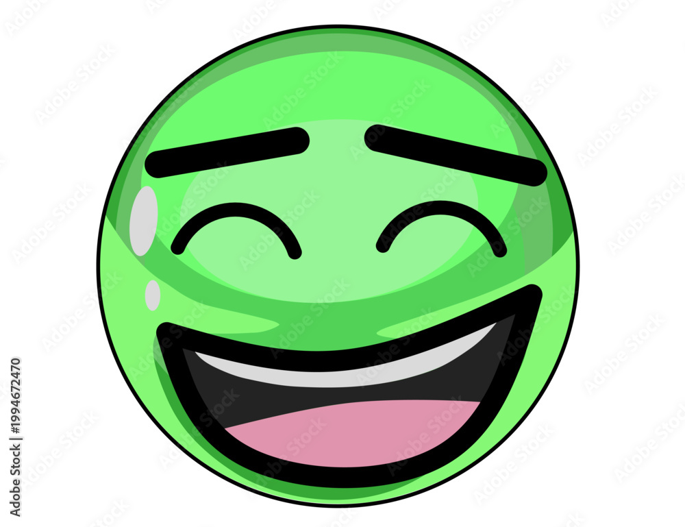 Obraz premium emoji icon vector with happy facial expression with big laugh reaction