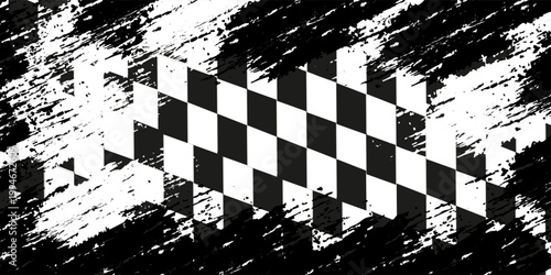 Checkered flag wave on white background design for sport race championship vector illustration.