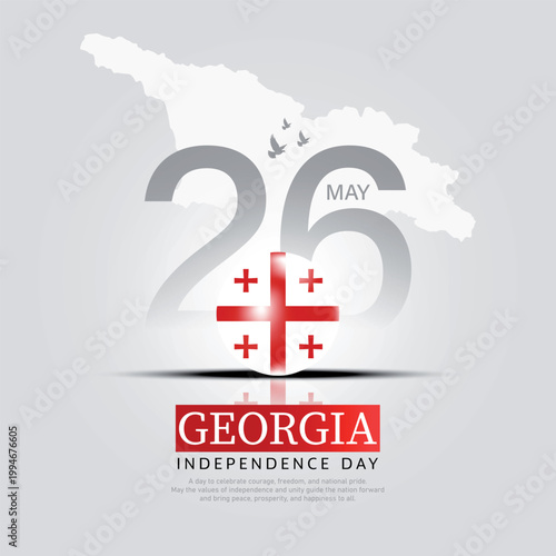 Georgia Independence Day 26 May design with flag, creative vector illustration.