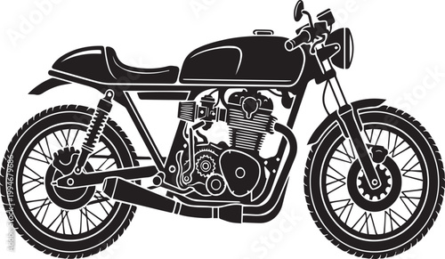 Custom Cafe Racer and Brat Style Motorcycle Silhouettes