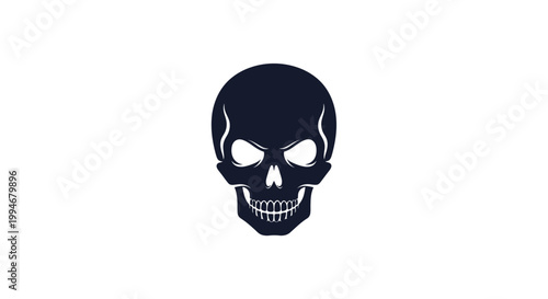 Black Skull Icon Graphic Symbol.